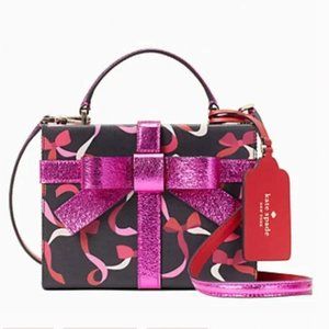 kate spade wrapping party gift box present crossbody purse bag nwt